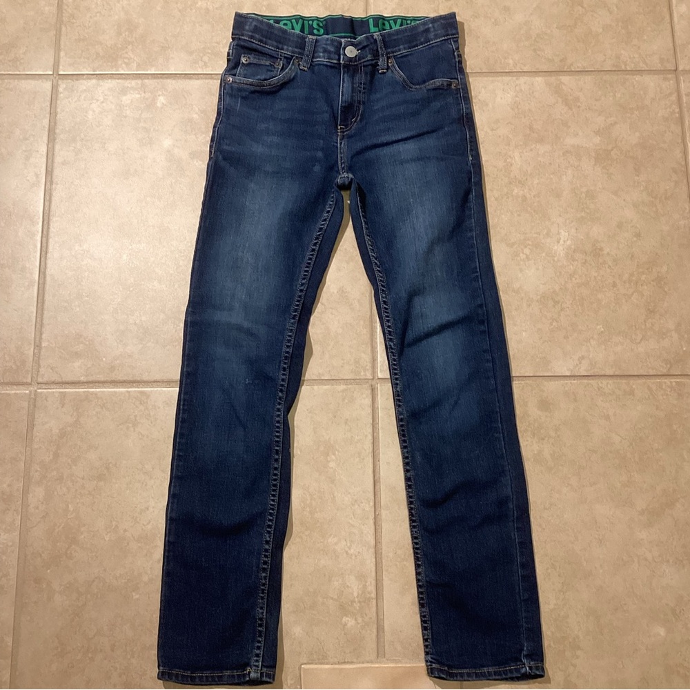 Levis 511 Skinny Stretch Dark Blue Denim Jeans Kids Size 14